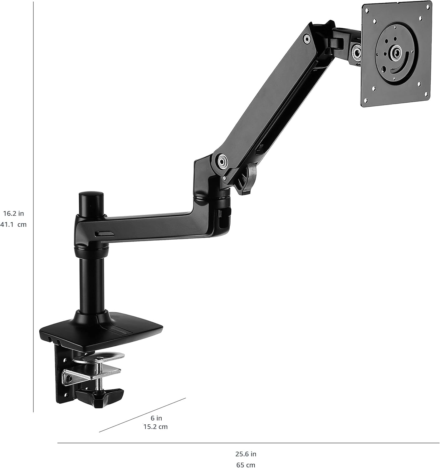 Amazon Basics Single Monitor Stand, Lift Engine Arm Mount, Black