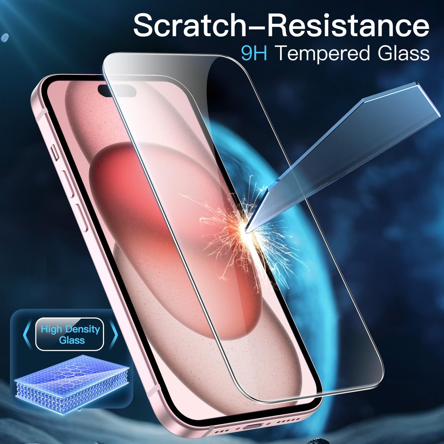 JETech Full Coverage Screen Protector for iPhone 17e (2026) / iPhone 16e, 9H Tempered Glass Film, Case-Friendly, HD Clear, 6.1-Inch Display, 3-Pack