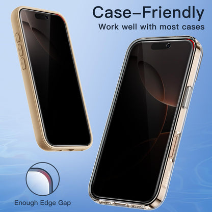 JETech Privacy Screen Protector for iPhone 15 6.1-Inch, Anti-Spy Tempered Glass Film with Easy Installation Tool, 2-Pack