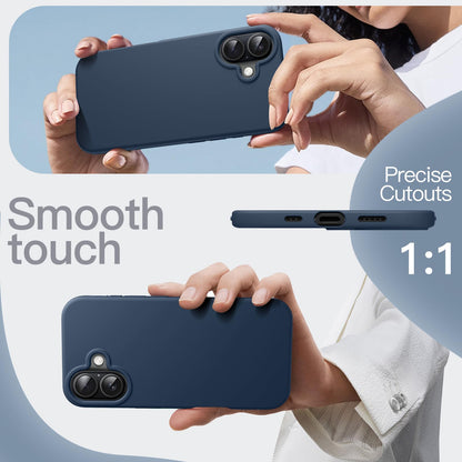JETech Liquid Silicone Case for iPhone 17 Pro Max 6.9-Inch, Silky Soft Touch Full-Body Protection, Anti-Scratch Shockproof Phone Cover with Microfiber Lining (Dark Blue)