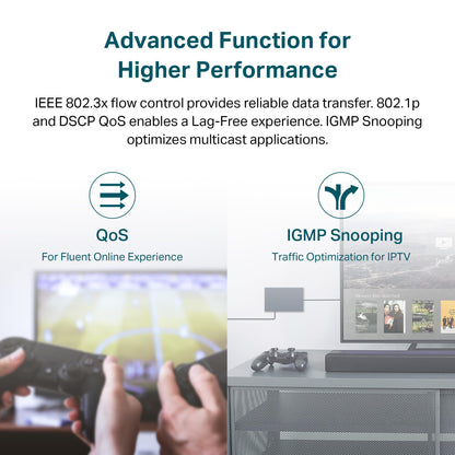 TP-Link 8 Port Gigabit Switch | Easy Smart Managed | Plug & Play | Desktop/Wall-Mount | Sturdy Metal w/ Shielded Ports | Support QoS, Vlan, IGMP and LAG (TL-SG108E)