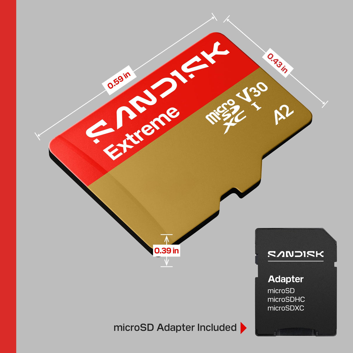 SANDISK 256GB Extreme microSD Card + Adapter, Up to 190MB/s Read Speeds