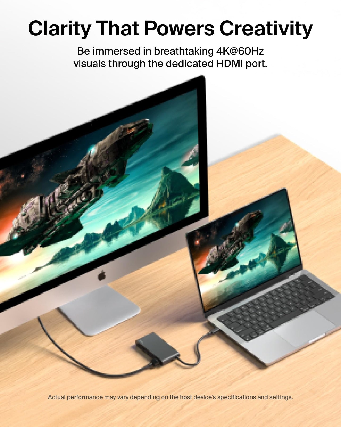 Belkin USB C Hub, 4-in-1 Multi-Port Laptop Dock with 4K HDMI, USB C Docking Station with 100 Watt Pass-Through Power Delivery, 2 X USB A Ports For MacBook Pro, Air, iPad Pro, Chromebook and More