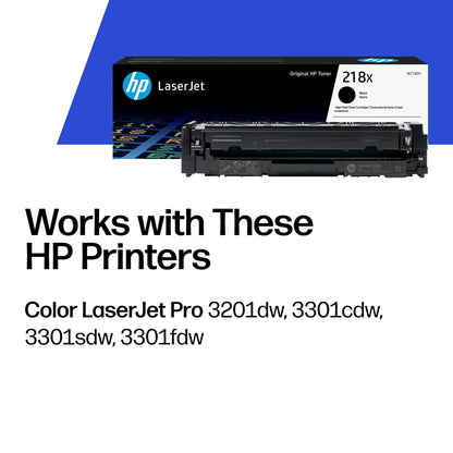 HP 218X High-Yield Toner Cartridge 4-Pack (Black, Cyan, Magenta, Yellow) | Compatible Color LaserJet Pro 3201 & MFP 3301 Series Printers | W2180XQ1 Combo Pack