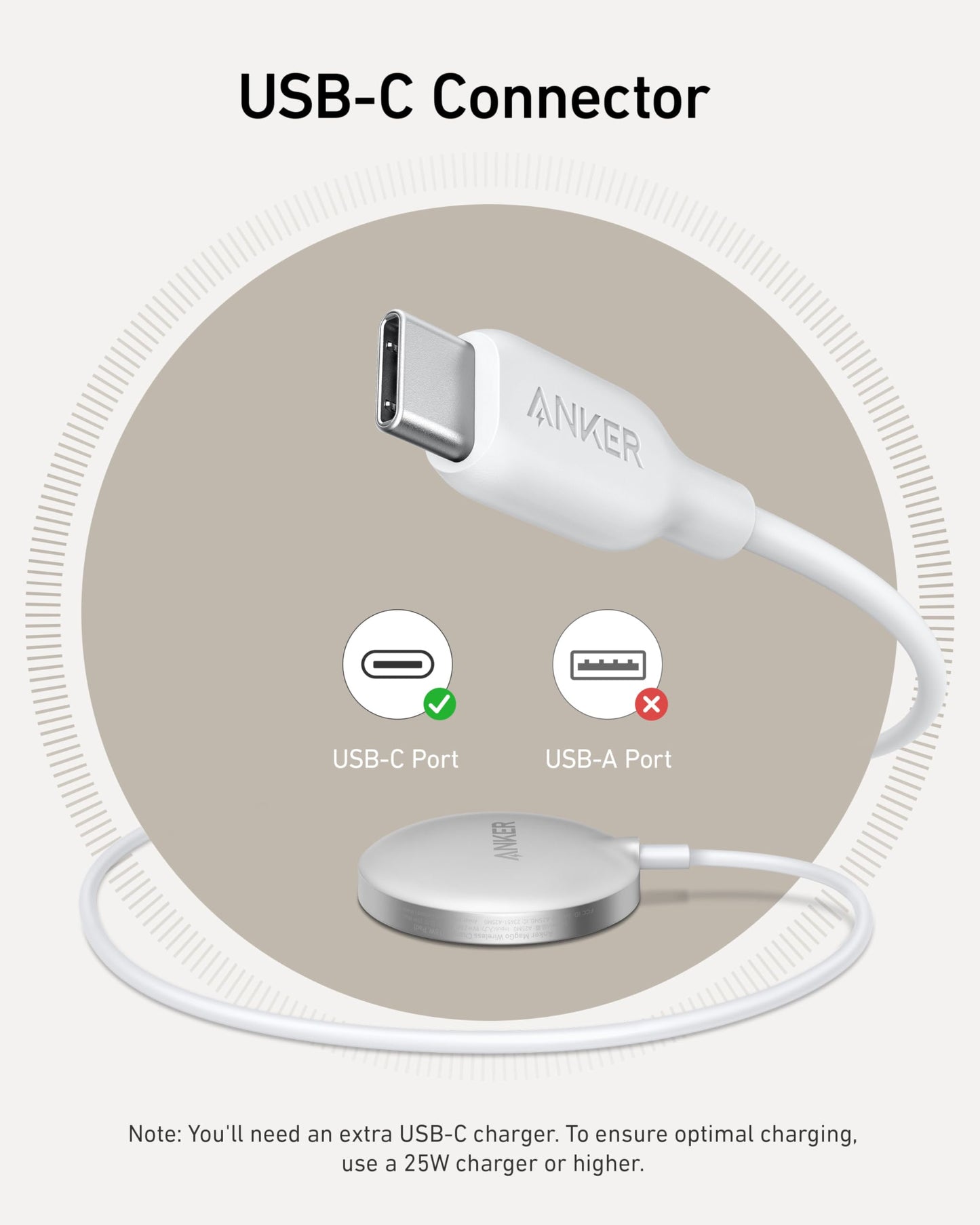 Anker MagSafe Charger Pad Compatible, MagGo iPhone 16 Wireless Charging Pad, Qi2 Certified 15W Wireless Charger for iPhone 16/16 Plus/16 Pro/16 Pro Max/15/14/13/12 Series (White, No Adapter)