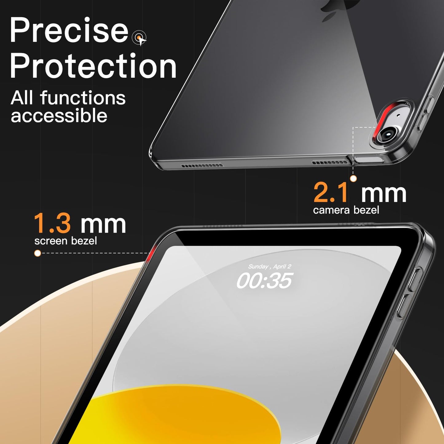 JETech Case for iPad Pro 11-Inch 2022/2021/2020 Model (4th/3rd/2nd Generation), Soft TPU Transparent Slim Shockproof Tablet Cover, Support Pencil 2nd Charging (Clear)