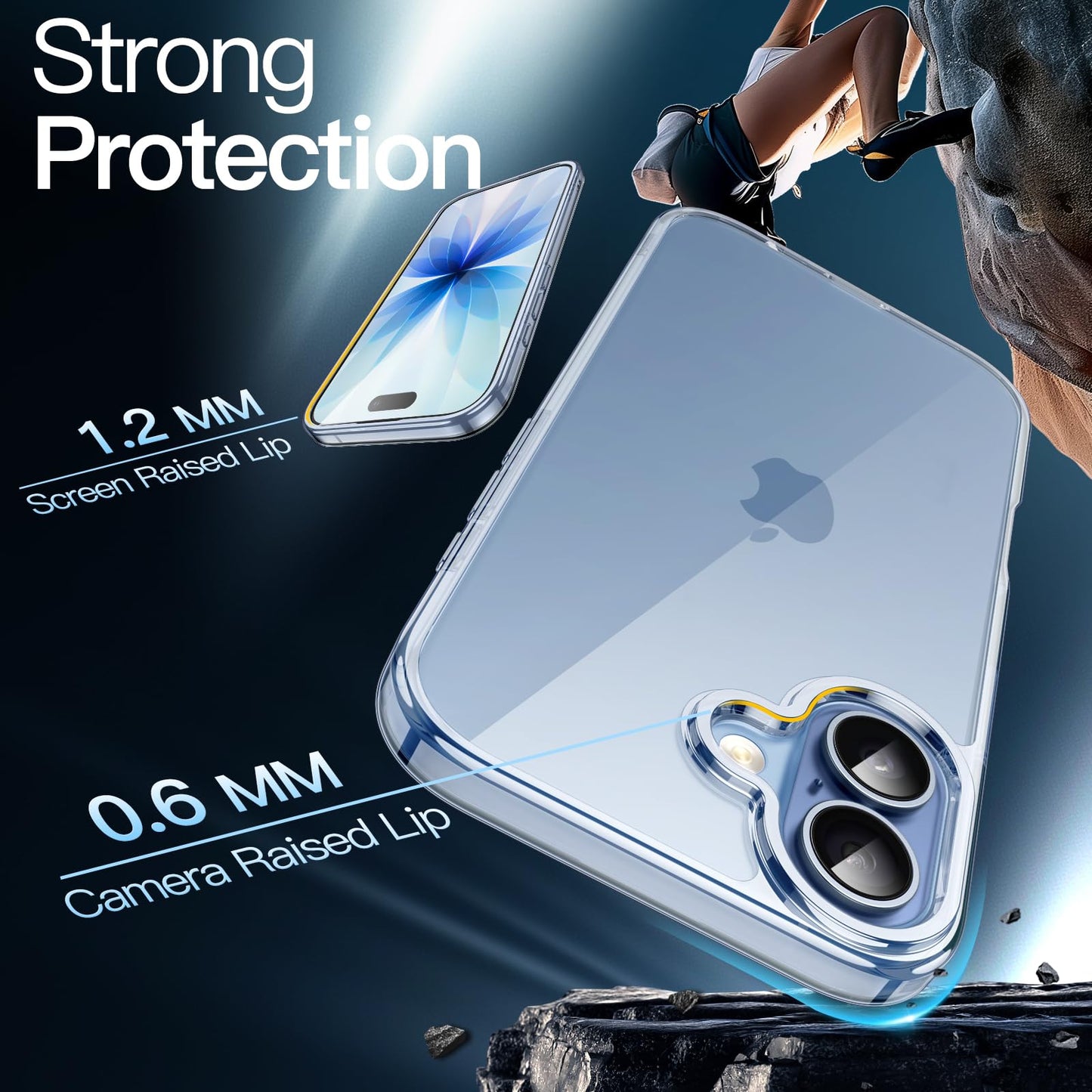 JETech Case for iPhone 17 Pro Max 6.9-Inch, Non-Yellowing Shockproof Phone Bumper Cover, Anti-Scratch Clear Back (Clear)
