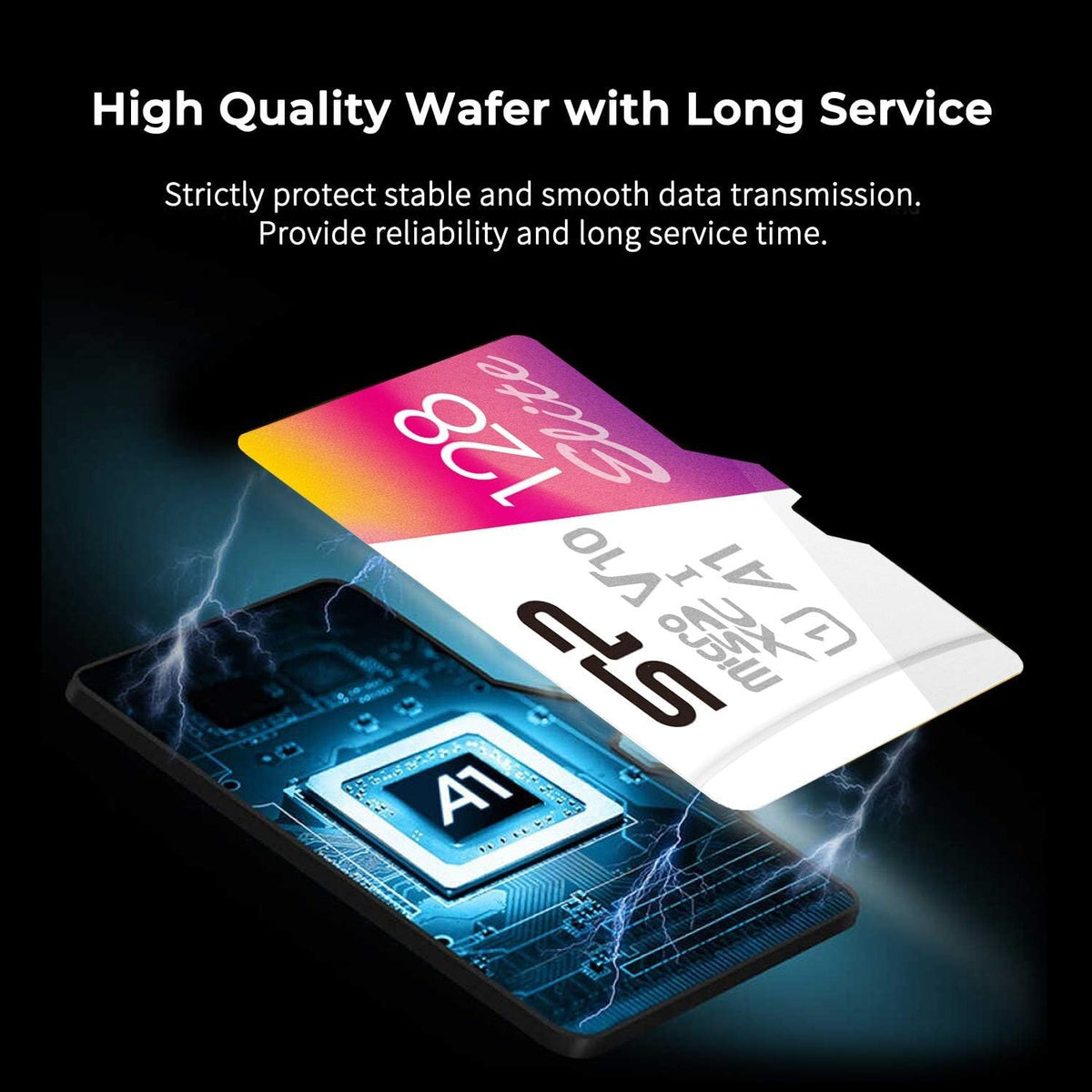 Silicon Power 128GB Micro SD Card U3 SDXC Up to 100MB/s High Speed Memory Card for Cams, DJI Pocket and Drones