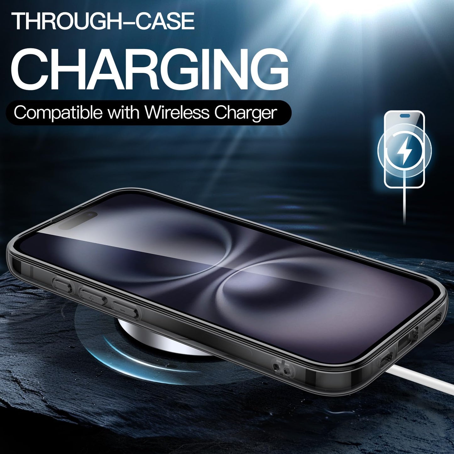 JETech Case for iPhone 16 6.1-Inch, Non-Yellowing Shockproof Phone Bumper Cover, Anti-Scratch Clear Back (Clear)