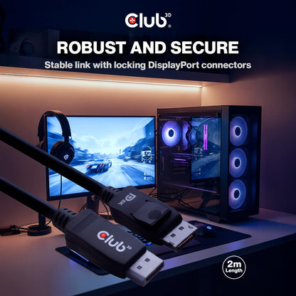 Club3D CAC-2068 VESA Certified DisplayPort to DisplayPort 1.4/Hbr3 M/M Cable DP 1.4 8K 60Hz 2m - 6,56ft
