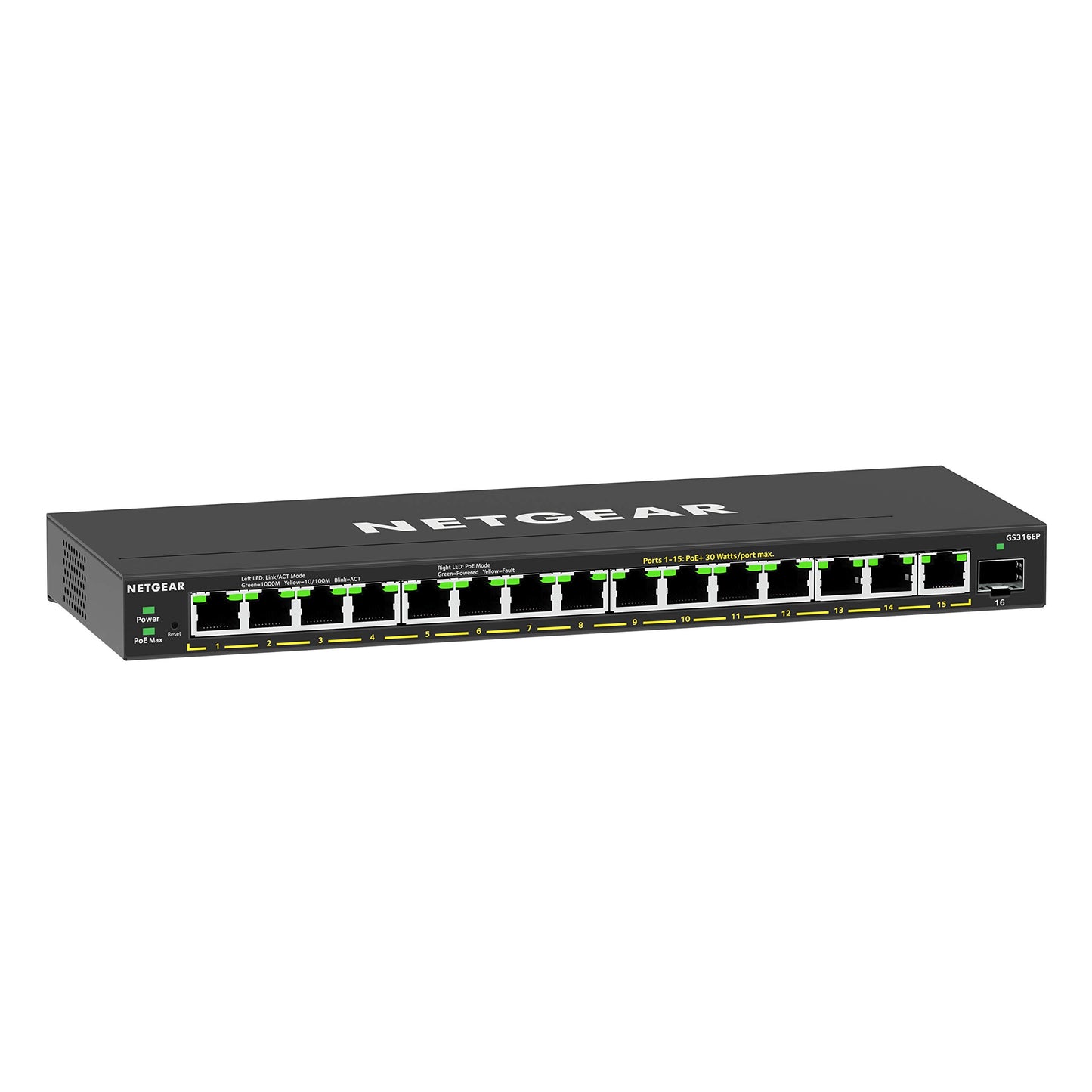 NETGEAR 5 Port PoE Gigabit Ethernet Easy Smart Managed Essentials Switch (GS305EP) - with 4 x PoE+ @ 63W, Desktop or Wall Mount