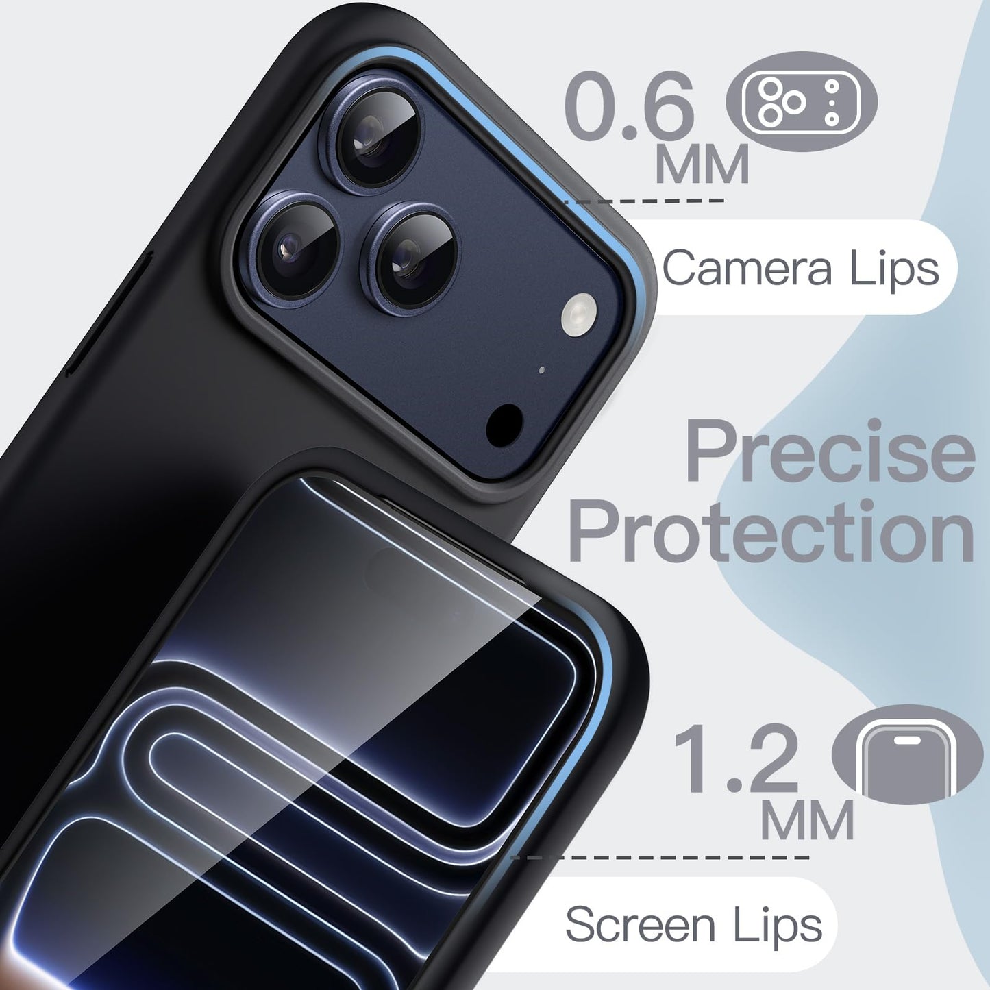 JETech Liquid Silicone Case for iPhone 17 Pro Max 6.9-Inch, Silky Soft Touch Full-Body Protection, Anti-Scratch Shockproof Phone Cover with Microfiber Lining (Dark Blue)
