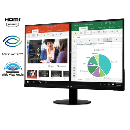 acer 21.5 Inch Full HD (1920 x 1080) IPS Ultra-Thin Zero Frame Computer Monitor (HDMI & VGA Port), SB220Q bi