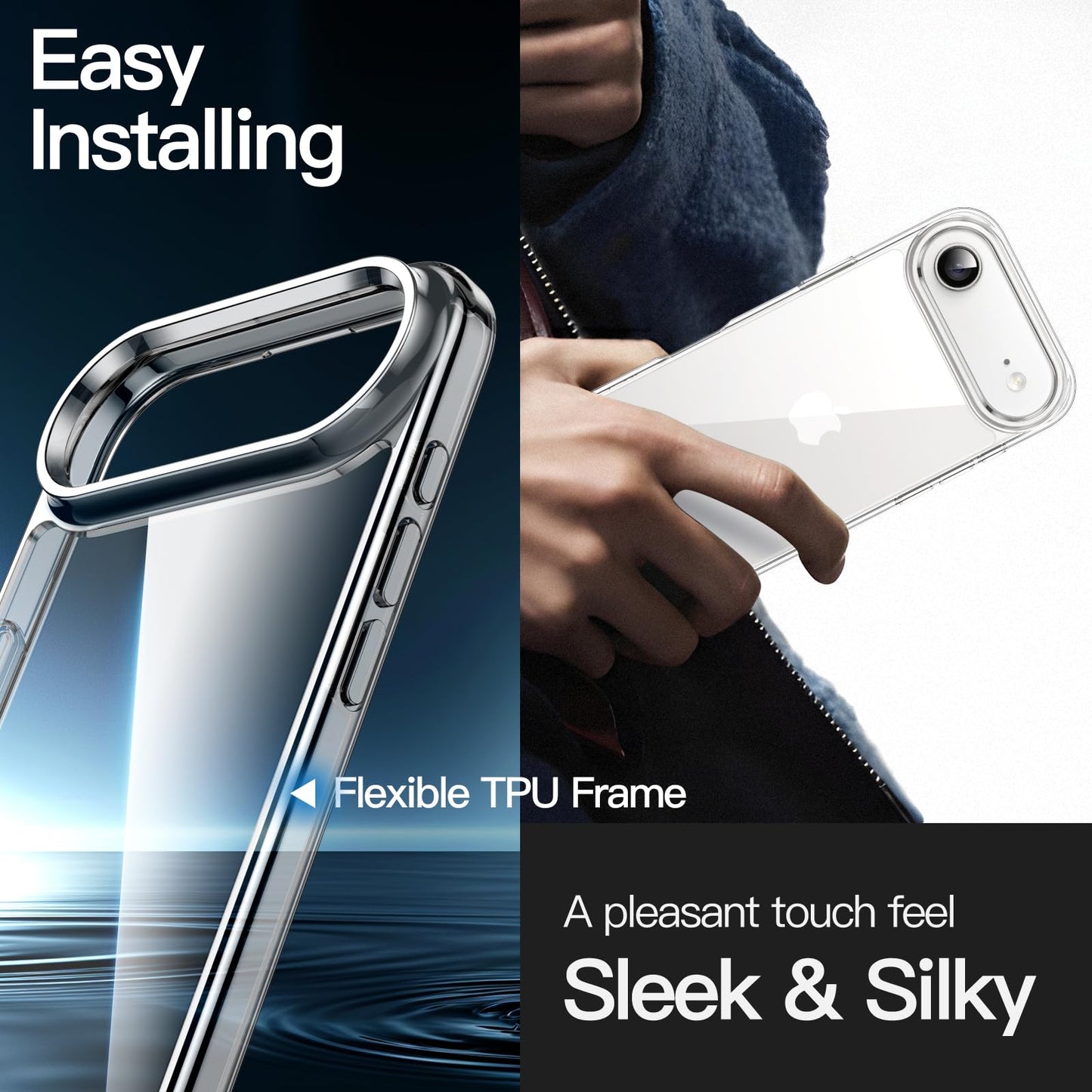 JETech Case for iPhone 17 Pro Max 6.9-Inch, Non-Yellowing Shockproof Phone Bumper Cover, Anti-Scratch Clear Back (Clear)