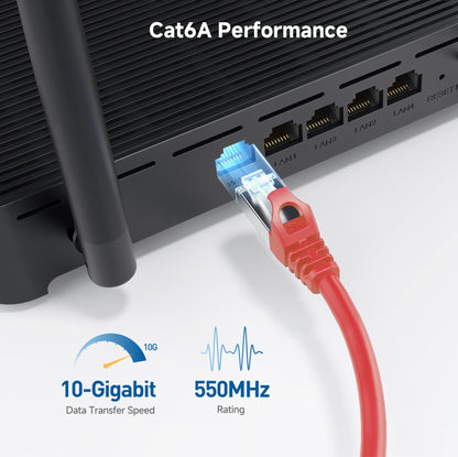 Cable Matters 10Gbps Snagless Shielded Cat 6A Ethernet Cable - 50ft, Cat 6A Cable, Cat6A Cord, Ethernet Cord, Black