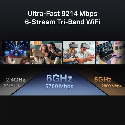 TP-Link Tri-Band BE19000 WiFi 7 Router (Archer BE800) | 12-Stream 19 Gbps | 2×10G + 4×2.5G Ports | LED Screen, 8 High-Performance Antennas | VPN, Easy Mesh, HomeShield, Private IoT, Free Expert Help