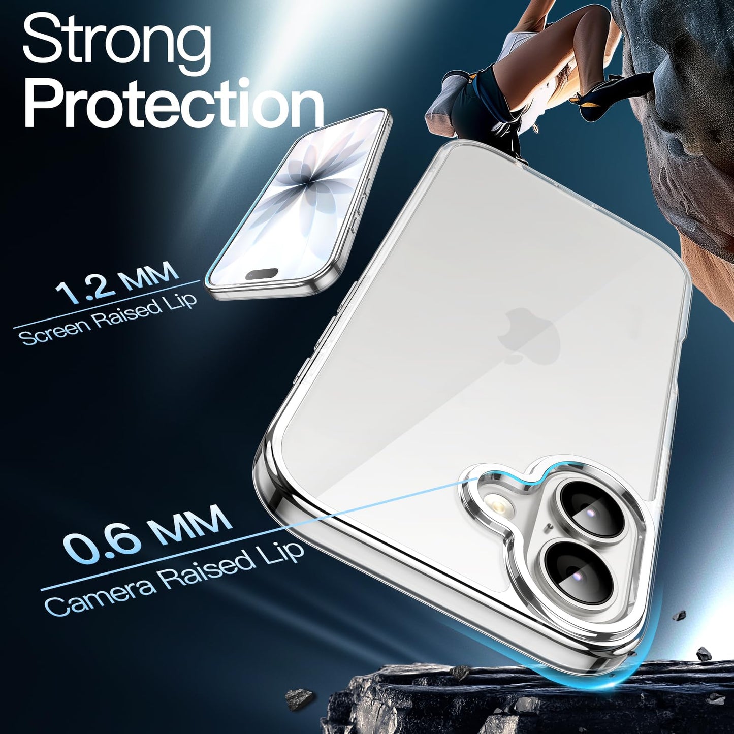 JETech Case for iPhone 17 Pro Max 6.9-Inch, Non-Yellowing Shockproof Phone Bumper Cover, Anti-Scratch Clear Back (Clear)