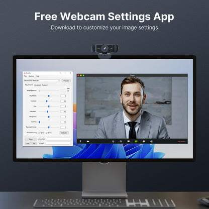 NexiGo N60 1080P Webcam with Microphone, Software Control & Privacy Cover, USB HD Computer Web Camera, Plug and Play, for Zoom/Skype/Teams, Conferencing and Video Calling