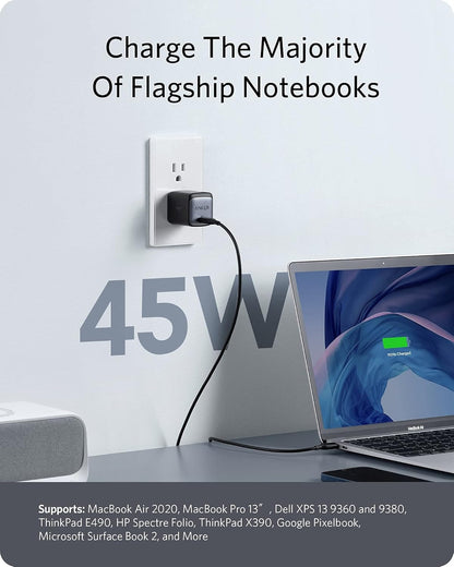 Anker Nano II 45W USB C Charger, GaN II PPS Fast Compact Foldable Charger for MacBook Pro, Galaxy, iPhone 15, Steam Deck, and More