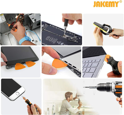 JAKEMY Screwdriver Set, All in 1 with 50 Magnetic Precision Driver Bits, Repair Tool Kit with Pocket Tool Bag for iPhone, Computer, Macbook, Cell Phone, PC, Laptop, Tablet, Game Console