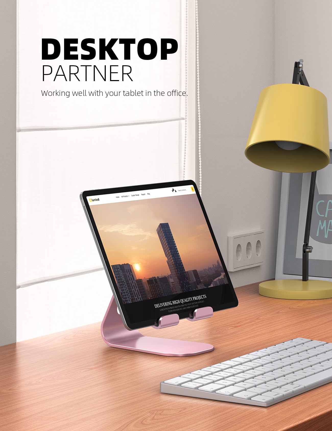 Lamicall S1 Tablet Stand, Adjustable Tablet Holder - Desktop Stand Dock Holder for 4-13" Tablet, iPad Pro 11, 9.7, 10.5, 12.9 Air Mini, Kindle, Tab, Switch, Viral Podcast Video Office Desk Accessories