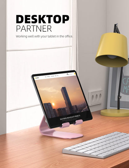 Lamicall S1 Tablet Stand, Adjustable Tablet Holder - Desktop Stand Dock Holder for 4-13" Tablet, iPad Pro 11, 9.7, 10.5, 12.9 Air Mini, Kindle, Tab, Switch, Viral Podcast Video Office Desk Accessories