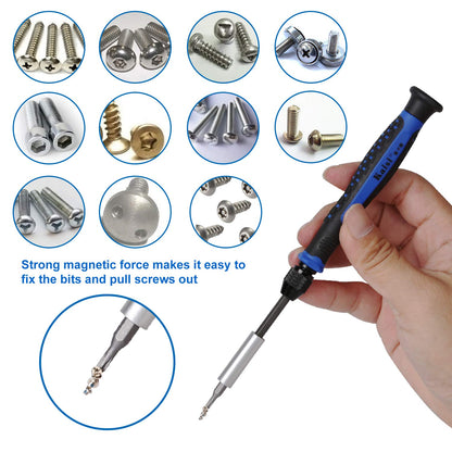 Kaisi Screwdriver Set 12-in-1 Portable Multi Bit Screwdriver All in One Screw Driver with Phillips,Flat Head,Torx Security,Hex and 1/4 Nut Driver for Outdoor and Daily Repair Tools