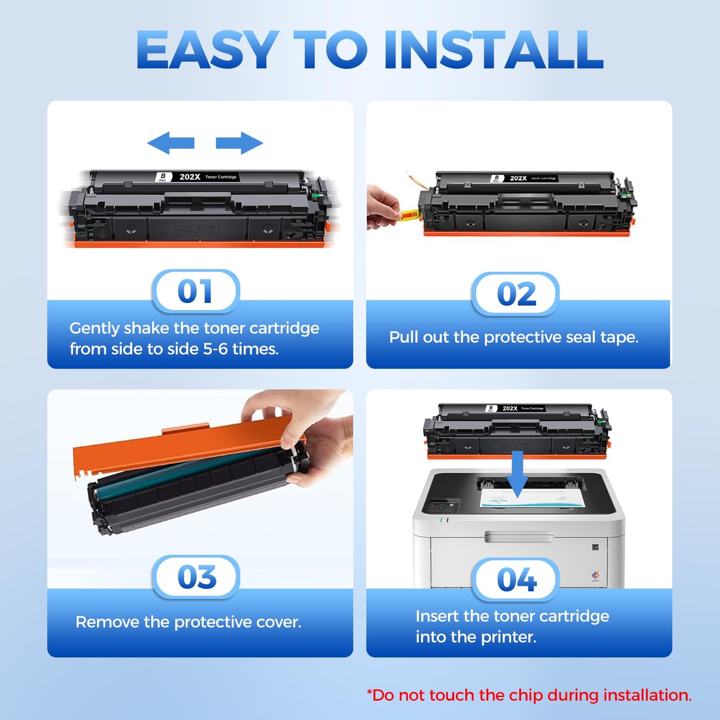 202A Toner Cartridges 4 Pack Compatible for HP 202A CF500A 202X CF500X Toner Compatible for HP Color Laser Jet Pro MFP M281fdw M281cdw M281fdn M280nw M281 M254dw M254dn M254nw CF501A CF502A CF503A