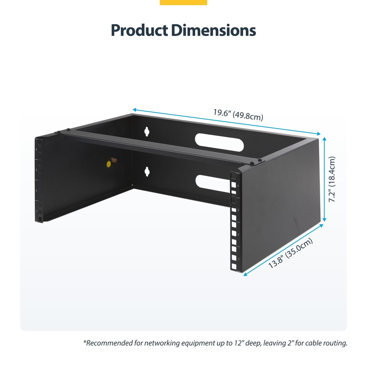StarTech.com 6U Wall Mount Network Rack - 14 Inch Deep (Low Profile) - 19" Patch Panel Bracket for Shallow Server and IT Equipment, Network Switches - 44lbs/20kg Weight Capacity, Black (WALLMOUNT6)