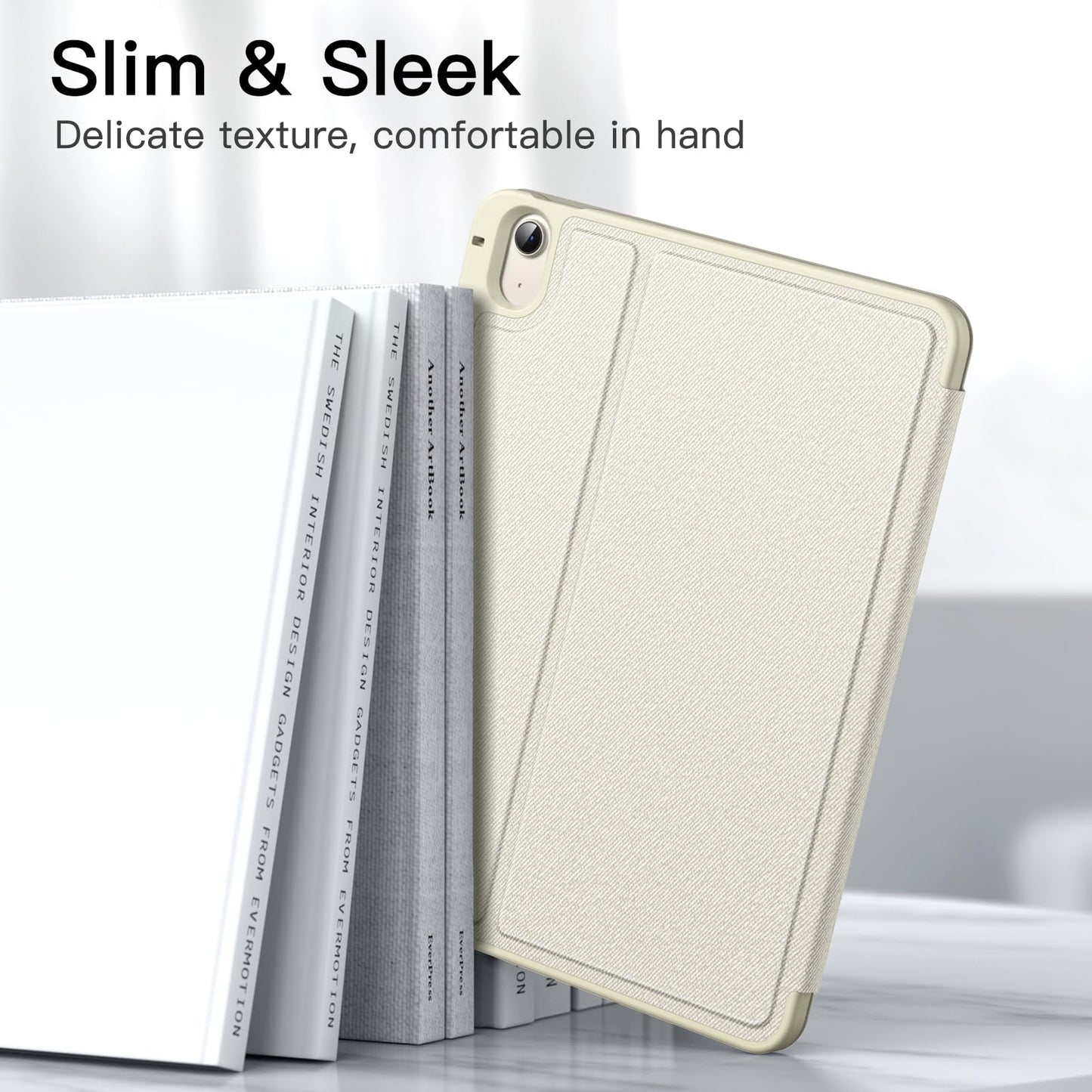 JETech Case for iPad Air 11-Inch M4/M3/M2 (2026/2025/2024), iPad Air 5/4 (2022/2020 5th/4th 10.9-Inch) with Pencil Holder, Slim Folio Stand Protective Tablet Cover, Multi-Angle Viewing (Black)
