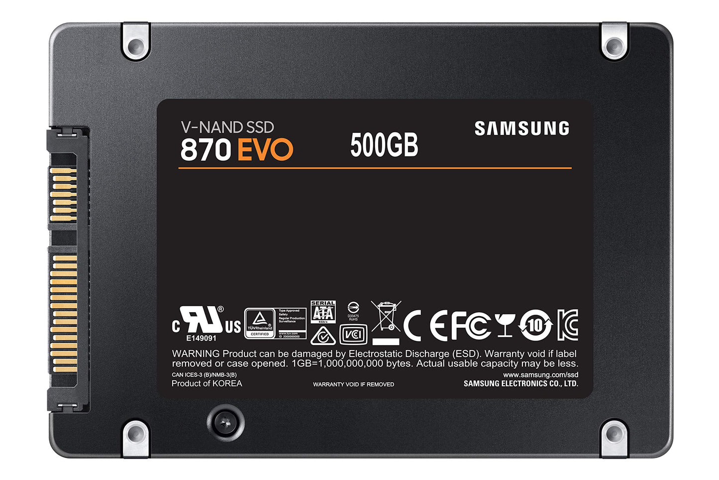 Samsung 870 EVO SATA III SSD 1TB 2.5” Internal Solid State Drive, Upgrade PC or Laptop Memory and Storage for IT Pros, Creators, Everyday Users, MZ-77E1T0B/AM