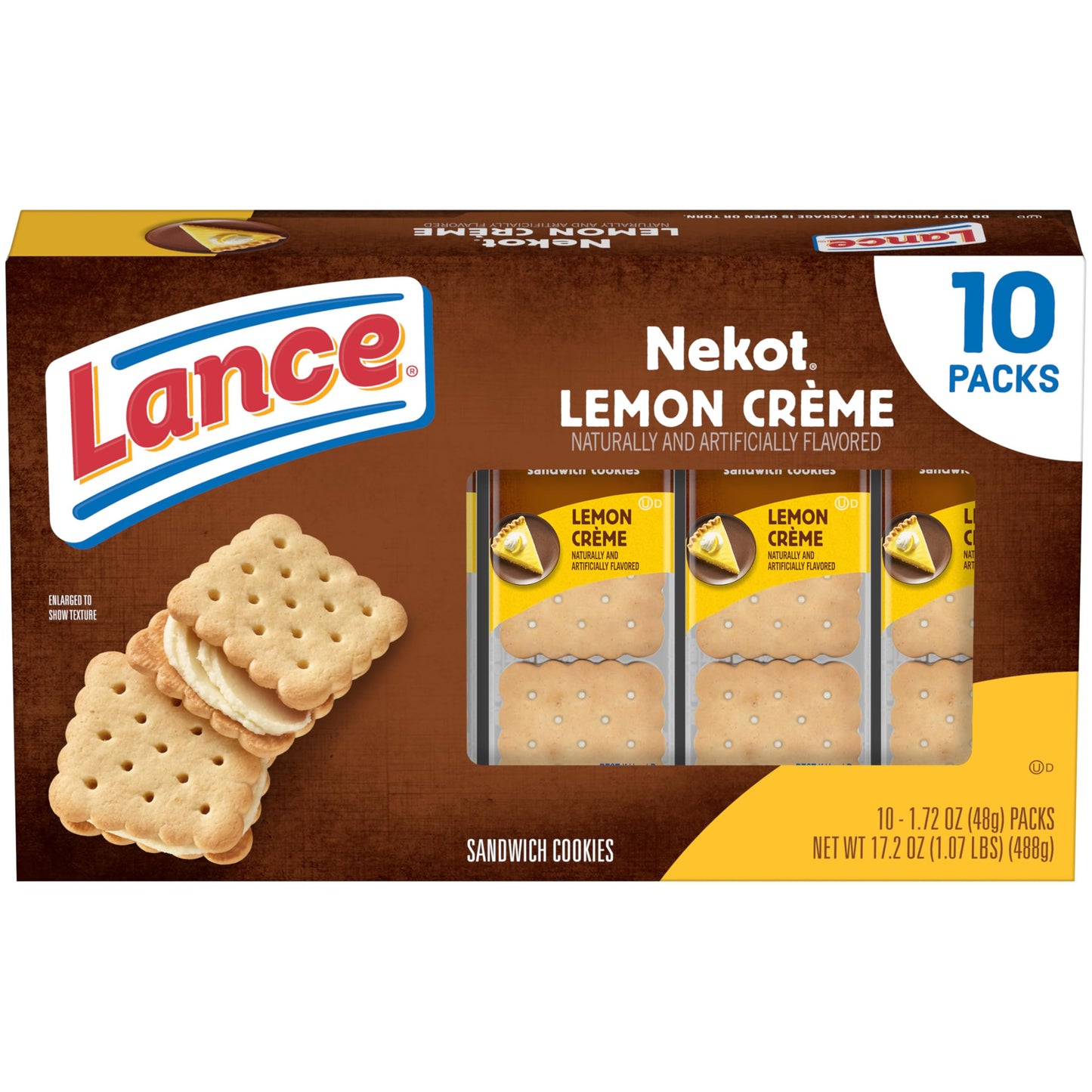 Lance Sandwich Crackers, Variety Pack, 3 Flavors, 20 Individually Wrapped Packs, 6 Sandwiches Each