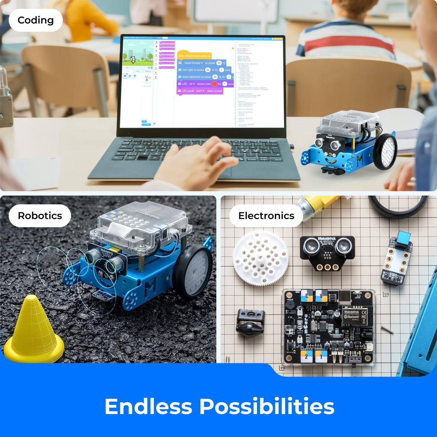 Makeblock mBot Robot Kit, Robotics for Kids Ages 8-12 Learn to Code with Scratch & Arduino, STEM Toys Science Kits for Kids Age 8-12 Boys and Girls Age 8+