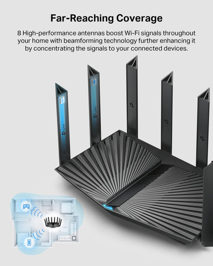 TP-Link AX3000 WiFi 6 Router (Archer AX55 Pro) - Multi Gigabit Wireless Internet, 2 x 2.5 Gbps Ports, Dual Band, VPN Router, OFDMA, MU-MIMO, USB 3.0, WPA3, Compatible with Alexa