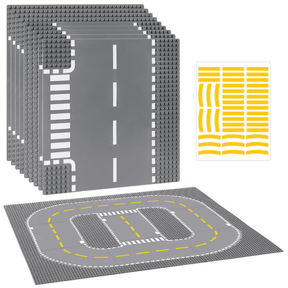 Pokiiulk Classic Gray Baseplates, 32x32 Studs Square Base Plates for Play or Display Bricks Creations, Compatible with Classic Legos, 10" x 10", Pack of 2, Perfect for City Streets, Castle, Mountains