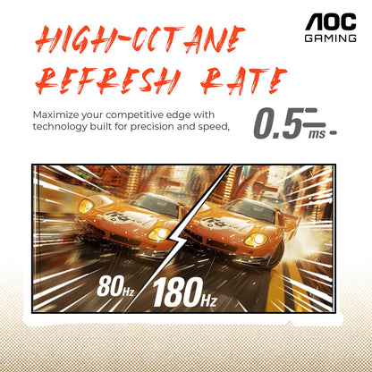 AOC Q32G11ZNE 32" Frameless Gaming Monitor QHD 2560 x 1440, 240Hz, 0.5ms Response time, HDR Ready, Console Gaming Ready, 3-Year Zero Dead Pixel Guarantee, Black