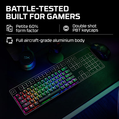 HyperX Alloy Origins 65 - Mechanical Gaming Keyboard – Compact 65% Form Factor - Linear Red Switch - Double Shot PBT Keycaps - RGB LED Backlit - NGENUITY Software Compatible,Black