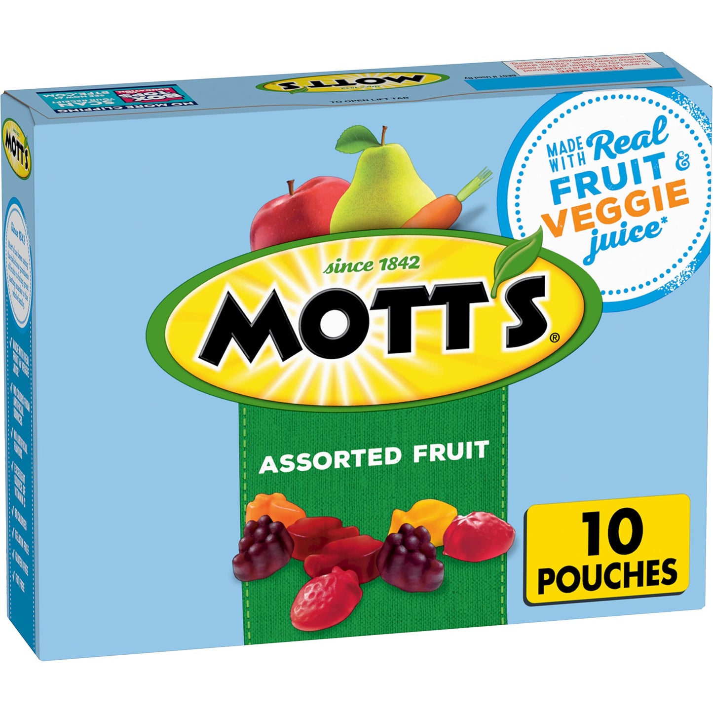 Mott's Fruit Flavored Snacks, Assorted Fruit, Gluten Free Snack, Value Pack, 22 Pouches, 17.6 oz (Pack of 6)