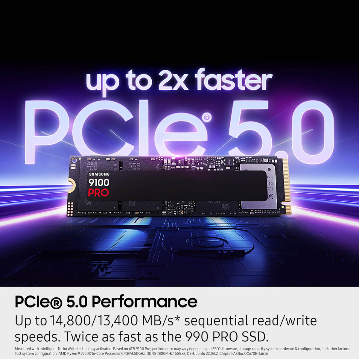Samsung SSD 9100 PRO 2TB, PCIe 5.0x4 M.2 2280, Up to 14,700MB/s