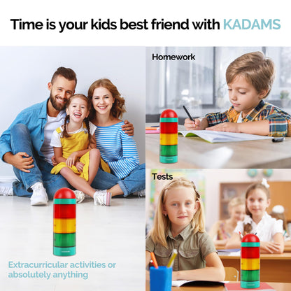 KADAMS Visual Timer for Kids with Audio Pre-Alarm - Traffic Light Alarm for Kids Toddler Teachers Classroom Home Time Management Tool 24hr Countdown Pause Memory Function