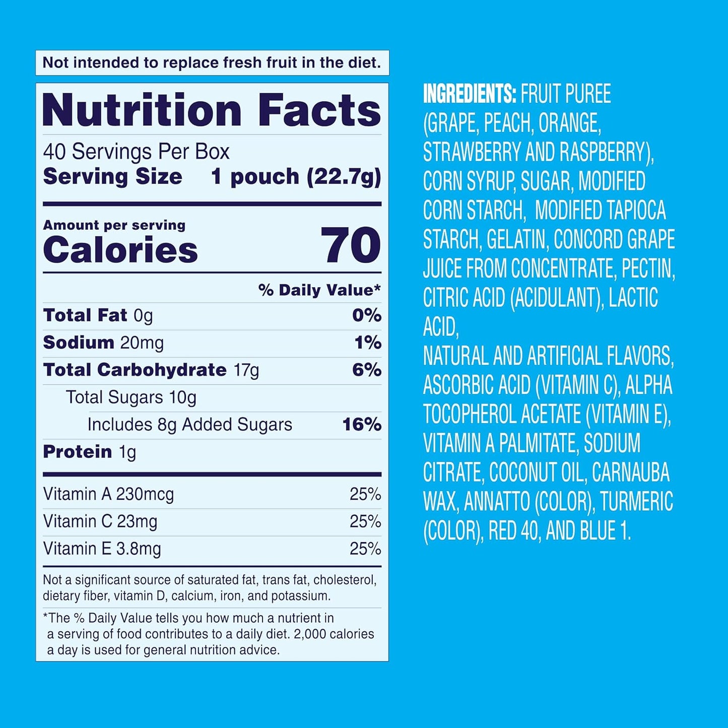 Welch's Fruit Snacks Bundle, Mixed Fruit & Berries 'N Cherries, Gluten Free, Bulk Pack, Individual Single Serve Bags, 0.8 oz (Pack of 80)