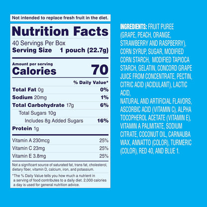 Welch's Fruit Snacks Bundle, Mixed Fruit & Berries 'N Cherries, Gluten Free, Bulk Pack, Individual Single Serve Bags, 0.8 oz (Pack of 80)