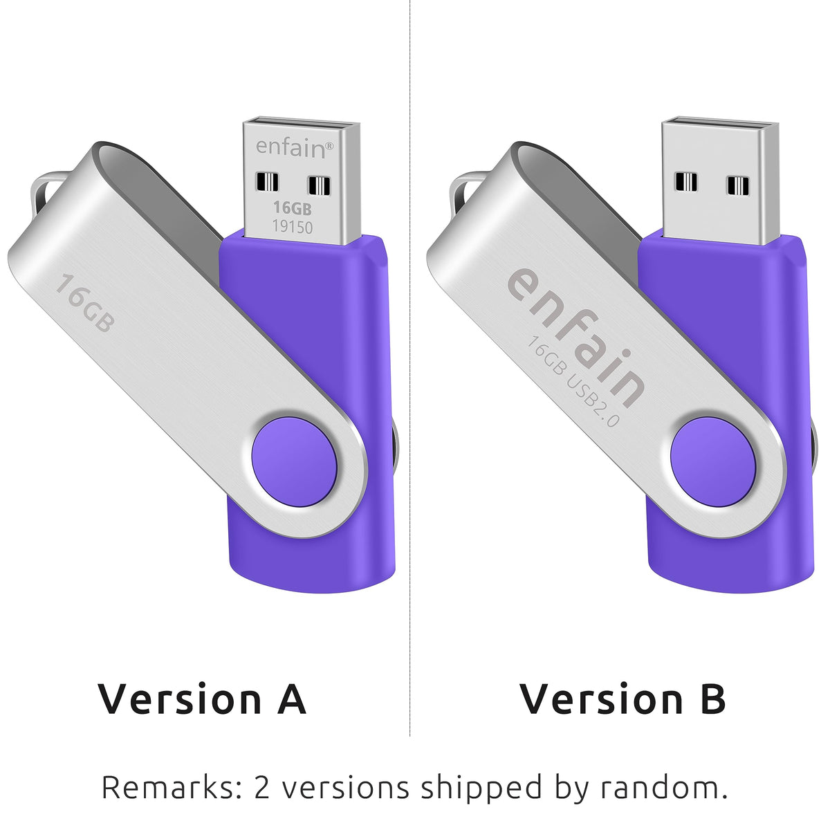 Enfain 16GB USB 2.0 Flash Drive 10 Pack | Swivel Thumb Drives with 31 Labels | Gift-Ready Packaging for Corporate Events, Office & Team Distributions (Black)