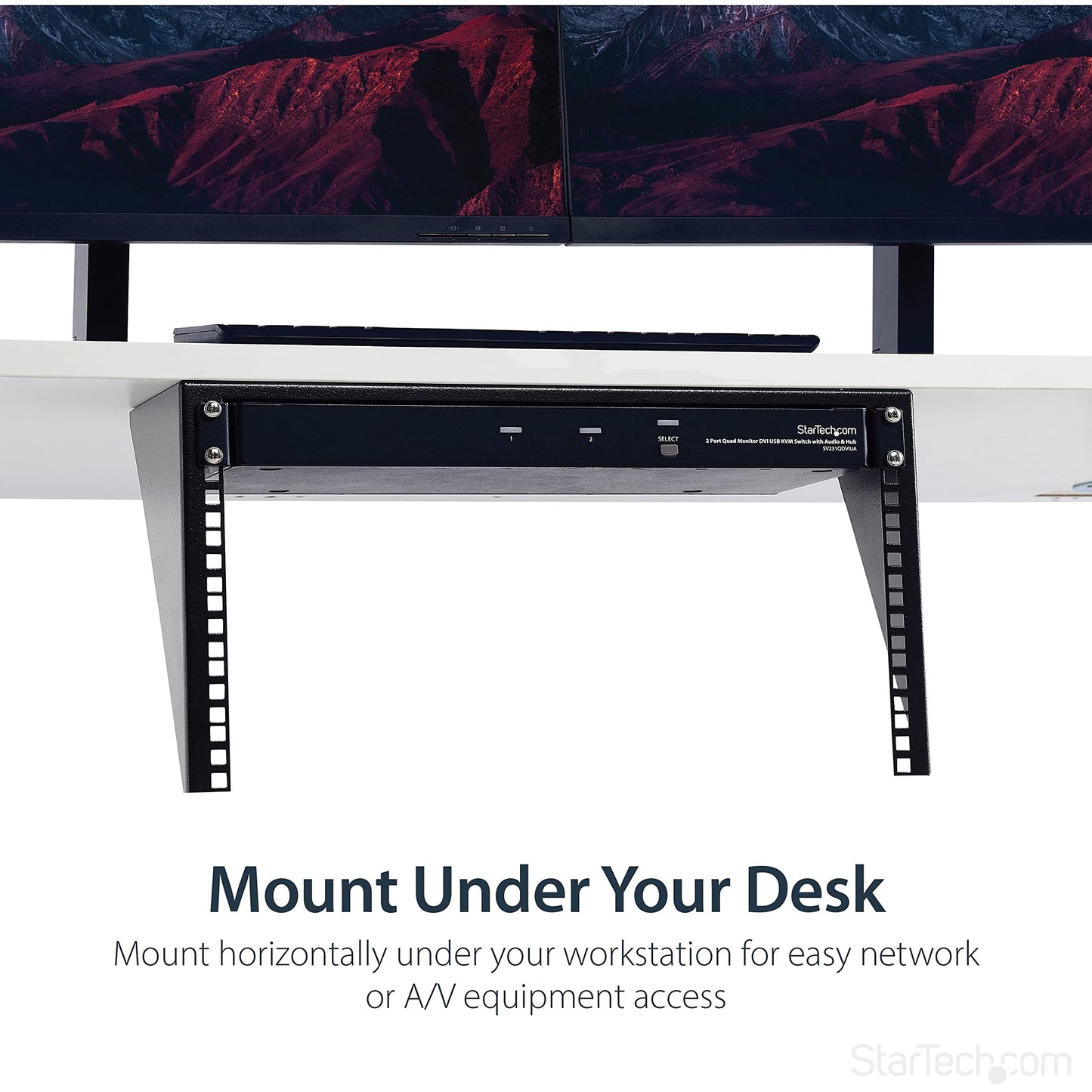 StarTech.com 2U Vertical Wall Mount Patch Panel Bracket - Steel Rack Mount Bracket w/Hardware for 19" Network, Server and Data Equipment , TAA (RK219WALLV)