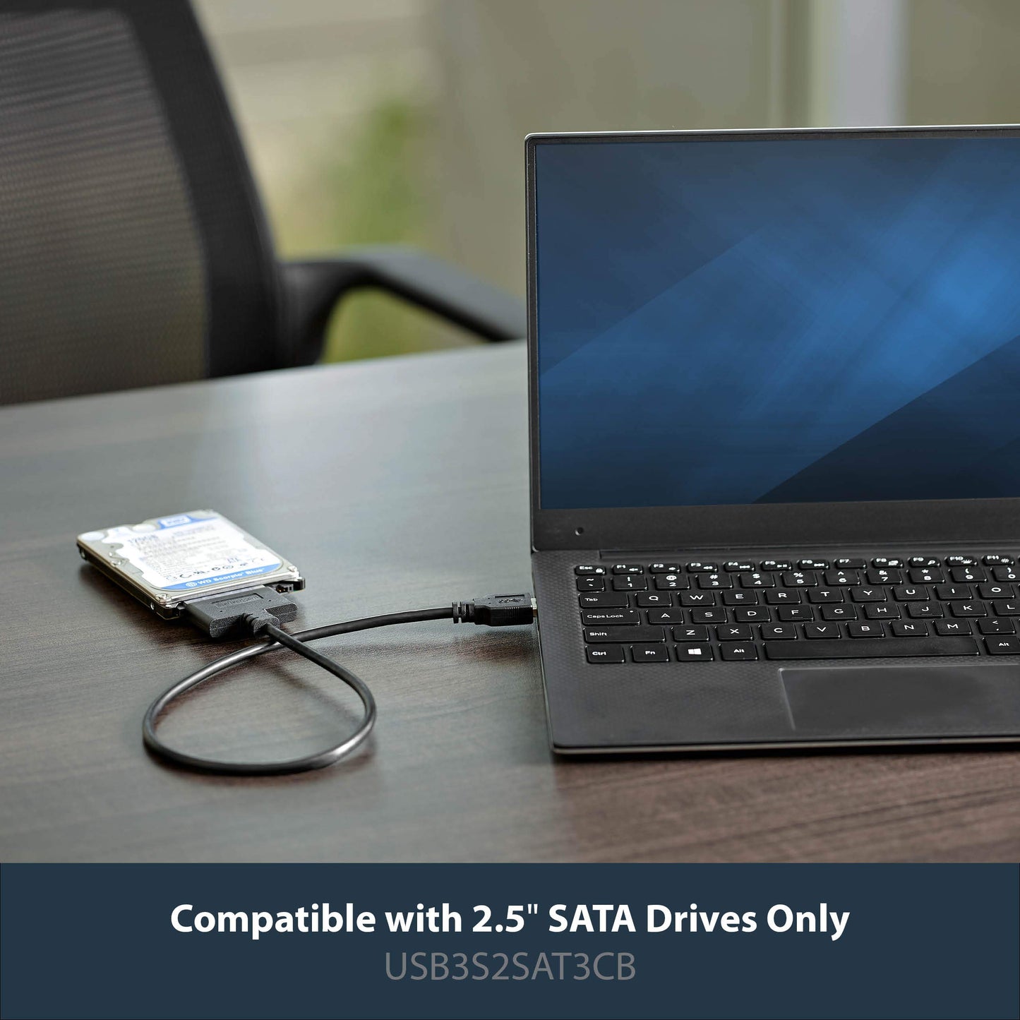 StarTech SATA to USB Adapter, USB 5Gbps to 2.5in SATA III Hard Drive Reader, HDD SSD to USB-A Adapter Cable for Windows Laptops and Macbooks