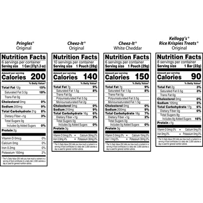 Kellogg's Cheez-It, Pringles & Rice Krispies Treats Snacks Mega Variety Pack, 30.1oz Box (30 Count)