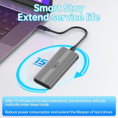 PiBOX India NVMe M2 Enclosure - Dual Protocol USB 3.2 Tool-Free Case, PCI-E Reader, USB-C, M & B+M Keys, 2230/2242/2260/2280 SSDs