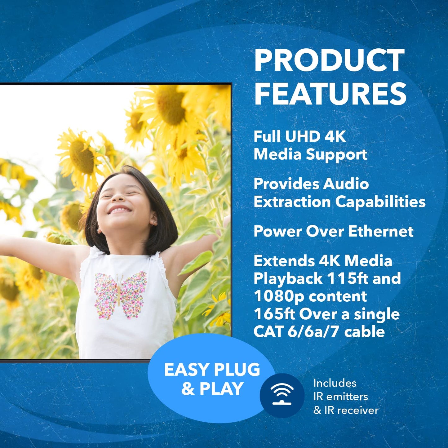 OREI 4K 4x4 HDMI Extender Matrix - UltraHD 4K @ 60Hz 4:4:4 Over Single CAT5e/6/7 Cable with HDR Switcher & IR Control, RS-232 - Up to 230 Ft - 1080P Downscale - 4 x Loop Out - 4 Receivers Included