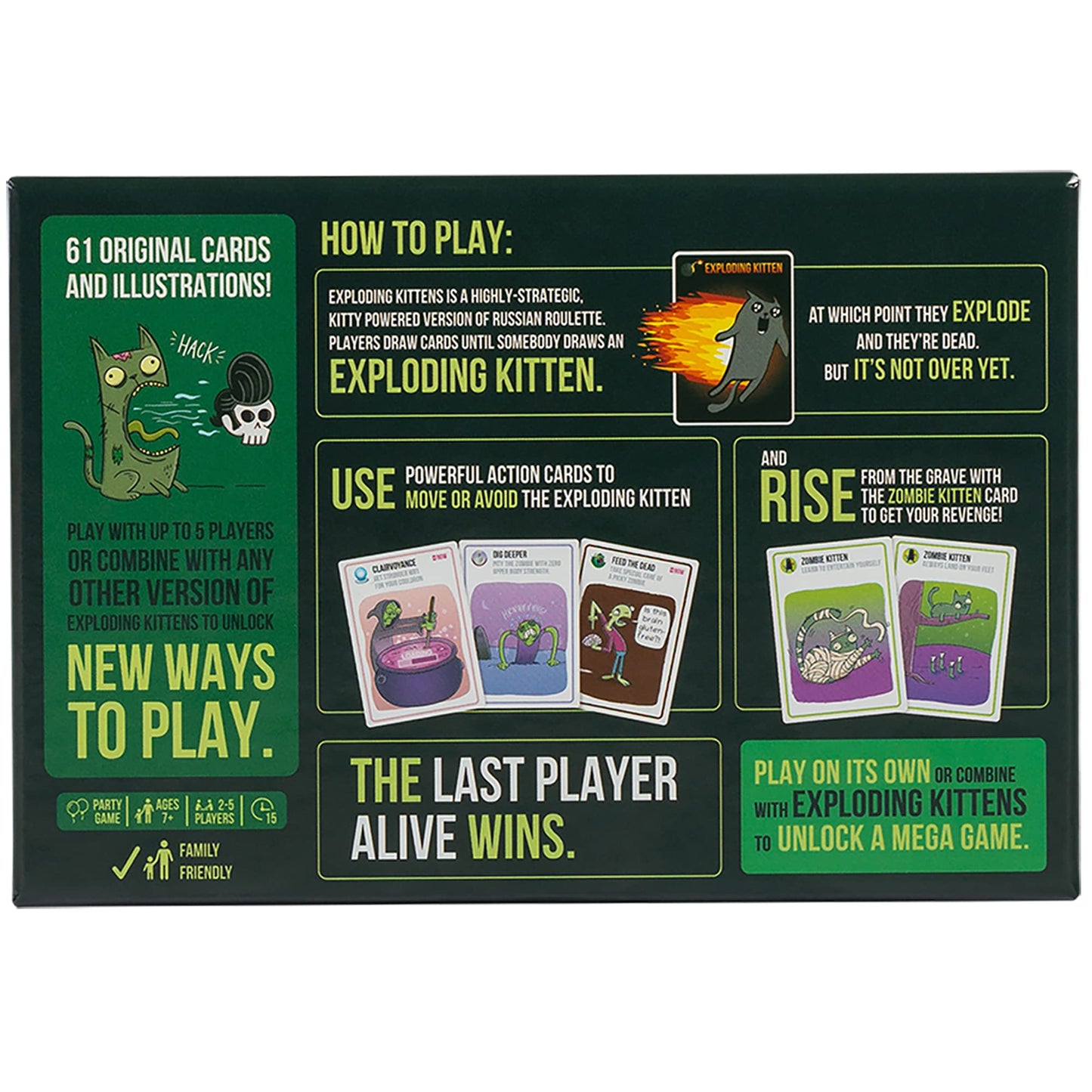 Exploding Kittens Original Edition - 2-5 Players - Ages 7+ - 15 Minutes to Play - High Stakes Card Game - Party Game, Family Game Night, Kid and Adult Card Game
