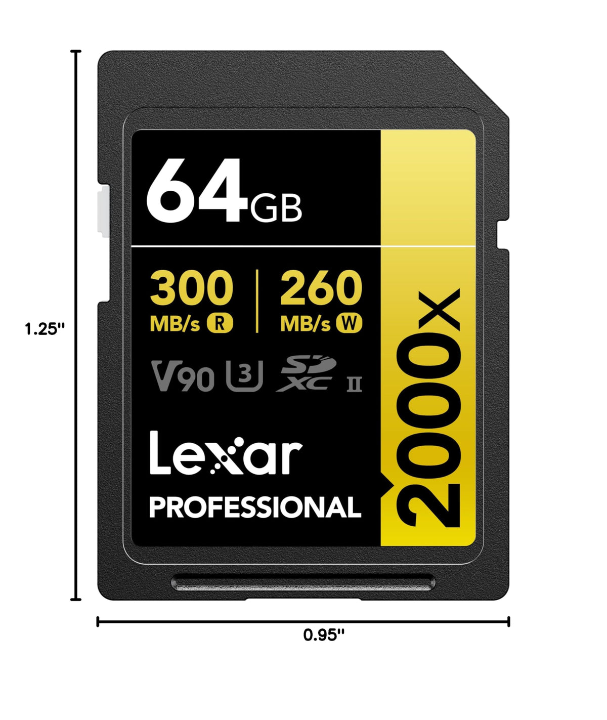 Lexar 256GB 2000x SD Memory Card, 300MB/s Read, 8K, V90, U3, UHS-II